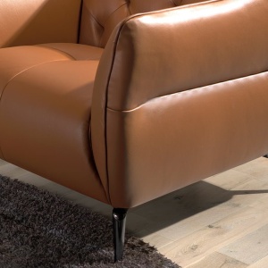 Fotoliu din piele naturala capitonata Cowhide leather brown - Img 9