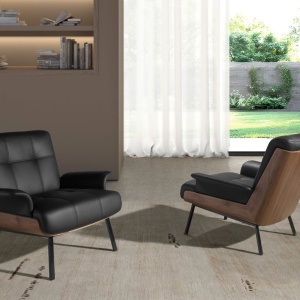 Fotoliu elegant design italian Black-Walnut - Img 6