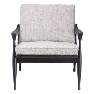 Fotoliu elegant design LUX Manzo negru / bouclé grey - Img 2