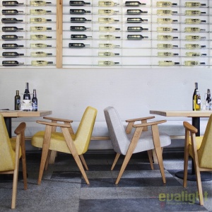 Fotoliu elegant design nordic 366 LOFT galben/ stejar inchis - Img 5