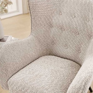 Fotoliu elegant design retro AMSTERDAM boucle greige - Img 6