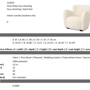 Fotoliu LUX design elegant Bixby, Faux shearling - Img 2