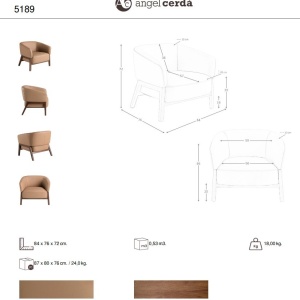 Fotoliu LUX design italian, Piele Naturala, Brown - Img 9