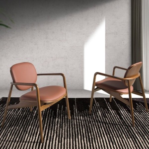 Fotoliu modern design italian Walnut Earth - Img 7