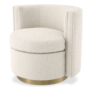 Fotoliu pivotant design elegant Amanda, boucle crem 115379 HZ