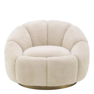 Fotoliu pivotant design elegant Inger, Brisbane cream - Img 2