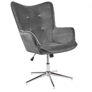 Fotoliu pivotant, design extravagant Lounger, catifea gri A-39511 VC