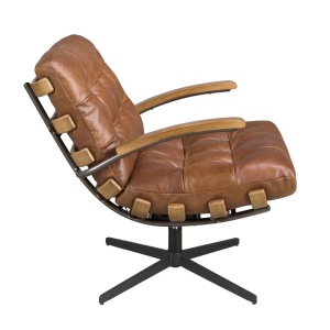 Fotoliu pivotant design LUX Dark Brown Leather - Img 2