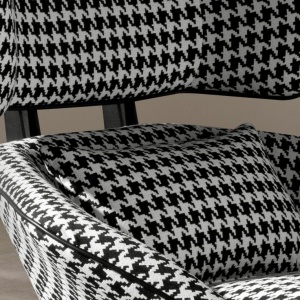 Fotoliu pivotant design LUX, Tesatura Alb-Negru, Armchair - Img 3