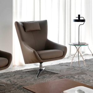 Fotoliu pivotant design modern Melvin AC 5044-A1001-PIEL