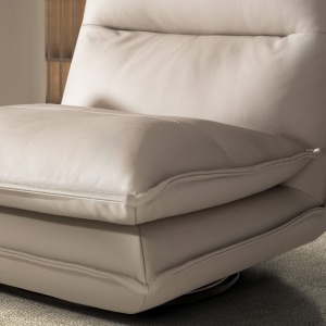 Fotoliu pivotant modern LUX, tapitat cu piele Gri taupe - Img 4