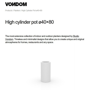 Ghiveci plante design decorativ modern exterior / interior CYLINDER POT 40x80cm - Img 4
