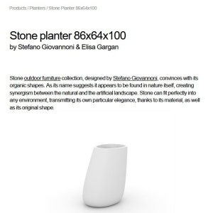 Ghiveci plante, flori design decorativ modern pentru amenajari interioare si exterioare, STONE PLANTER 55010R Vondom - Img 5
