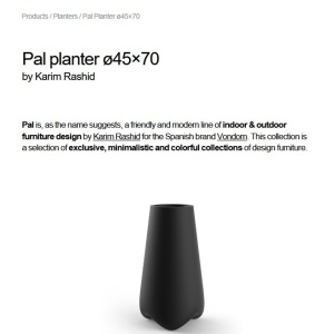 Ghiveci plante, flori design decorativ modern pentru amenajari interioare si exterioare, VLEK PLANTER 51013R alb Vondom - Img 2
