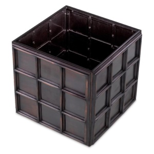 Ghiveci, Vas decorativ din otel inoxidabil Grid S bronz vintage - Img 3