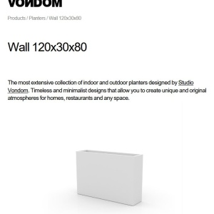 Jardiniera / Ghiveci plante design decorativ modern exterior / interior WALL 120x30x80cm - Img 4