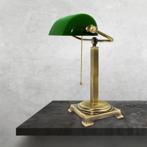Lampa de birou din alama design clasic Banker Executive Library - Img 2