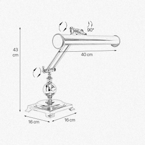 Lampa de birou din alama design clasic Executive Lamp - Img 3