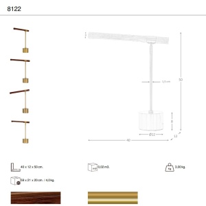 Lampa de birou LED din otel cu efect de nuc Gold steel - Img 7