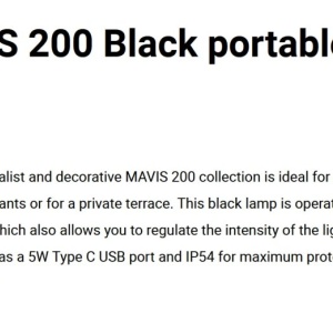 Lampa de exterior portabila IP54 MAVIS 200 negru - Img 5