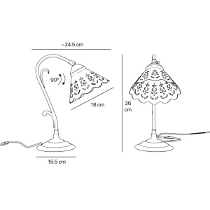 Lampa de masa din alama si abajur ceramic Zefira - Img 11