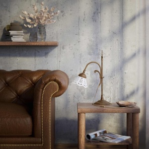 Lampa de masa din alama si abajur ceramic Zefira - Img 5