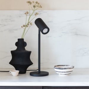 Lampa de masa Eco din Bambus Java GU10, negru 243769 universul-luminii.ro