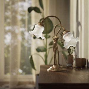 Lampa de masa figura feminina din alama Donne - Img 3