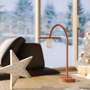 Lampa de masa LED design minimalist ENIGMA, Coral red 151179 universul-luminii.ro