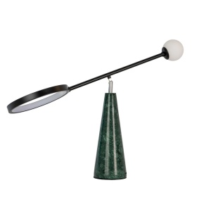 Lampa de masa LED din otel negru si marmura portelanata verde - Img 2