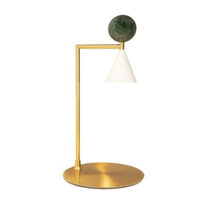 Lampa de masa LED metal auriu, marmura verde Mara - Img 2