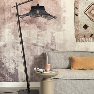 Lampa de podea din bambus Ibiza L 65cm, negru 224589 universul-luminii.ro