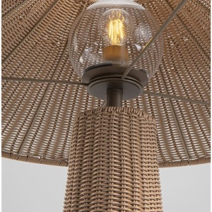 Lampa de podea din ratan sintetic pentru exterior Plom maro deschis - Img 6