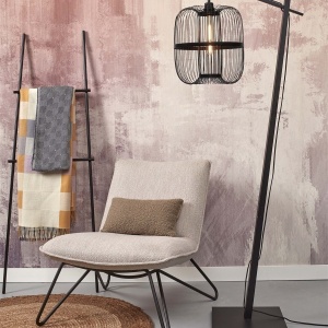 Lampa de podea eco din bambus Hokkaido L 38cm, negru 141909 universul-luminii.ro