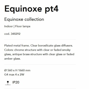 Lampa de podea EQUINOXE PT4 crom/ faded smoky 164499 universul-luminii.ro