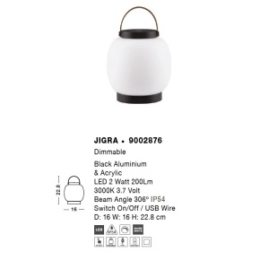 Lampa LED portabila iluminat exterior decorativ JIGRA 250389 universul-luminii.ro