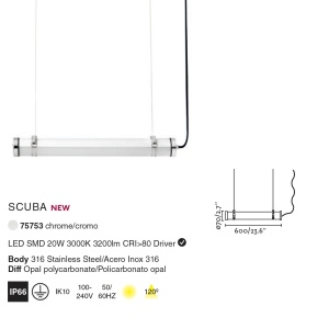 Lampa LED tavan de iluminat exterior SCUBA 20W 92559 universul-luminii.ro