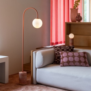 Lampa podea din travertin terra si sticla Tivoli