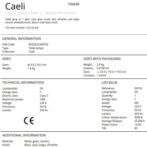 Lampa, Veioza din ceramica si sticla Caeli - Img 4