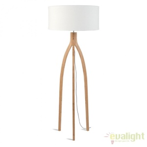 Lampadar cu trepied, realizat din materiale naturale, durabile si ecologice, Annapurna alb