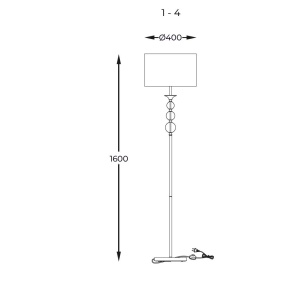 Lampadar design elegant REA negru/auriu - Img 3