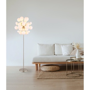 Lampadar design modern UDO 6L nickel/alb 157539 universul-luminii.ro
