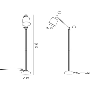 Lampadar, Lampa de podea cu brat articulat Snodo - Img 5