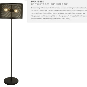 Lampadar / Lampa de podea design industrial Fishnet negru EU2832-2BK SRT 73179 universul-luminii.ro