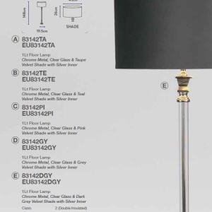 Lampadar/Lampa de podea design lux elegant Belle crom/roz 148739 universul-luminii.ro