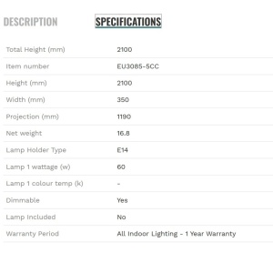 Lampadar/Lampa de podea design modern Giraffe 5L 140659 universul-luminii.ro