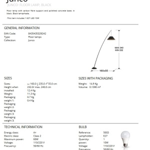 Lampadar / Lampa de podea design modern Junco negru SV-425131 185669 universul-luminii.ro