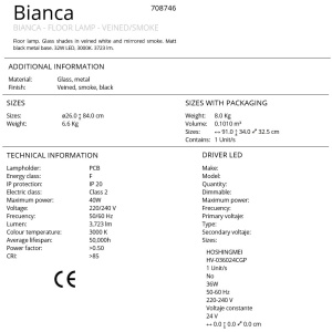 Lampadar, Lampa de podea LED Bianca - Img 6