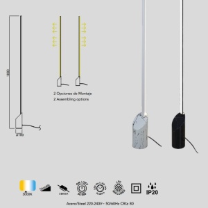Lampadar, Lampa de podea LED design ambiental MARMOL alb 131699 universul-luminii.ro
