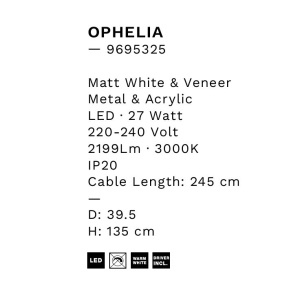 Lampadar, Lampa de podea LED design decorativ OPHELIA alb 169229 universul-luminii.ro